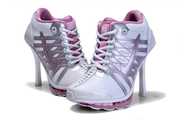 Nike Air Max 09 High Heels Grey Silver Pink - Click Image to Close