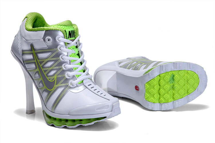 Nike Air Max 09 High Heels Silver Grey Green - Click Image to Close