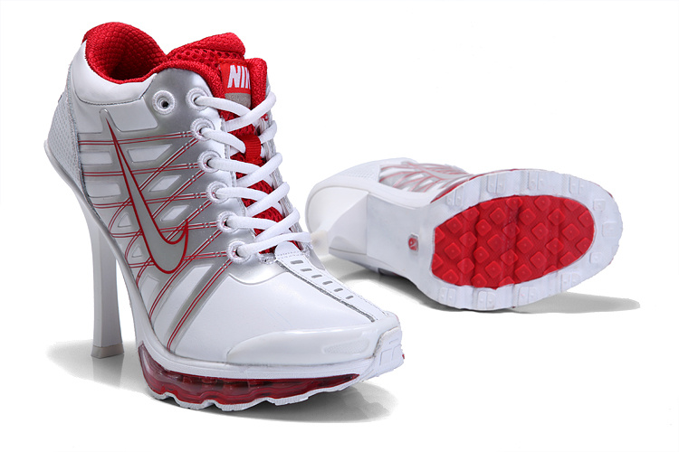 Nike Air Max 09 High Heels White Silver Red