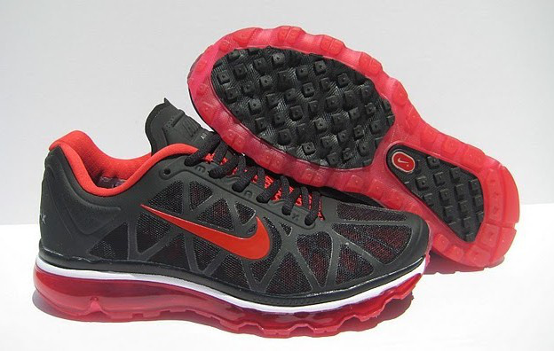 Nike Air Max 2011 Black Red Shoes - Click Image to Close