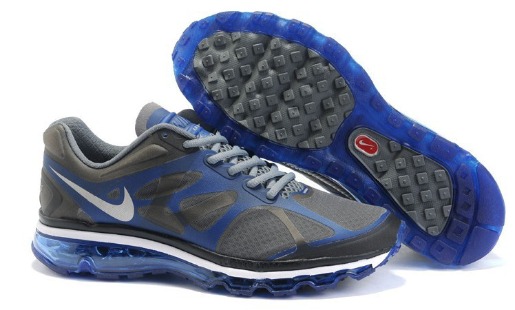 Nike Air Max 2012 Black Blue White Shoes - Click Image to Close