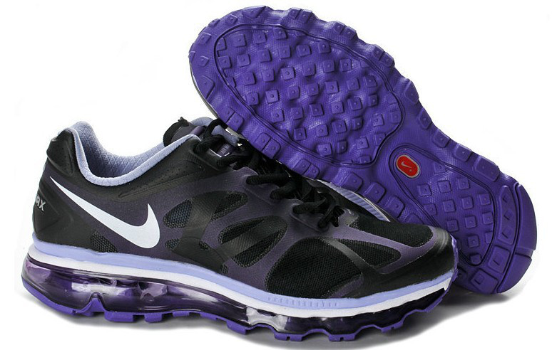 Nike Air Max 2012 Black Purple White Shoes - Click Image to Close