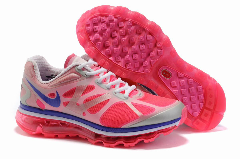 Nike Air Max 2012 Red Silver Blue Logo Shoes