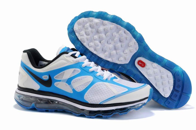 Nike Air Max 2012 White Blue Black Shoes