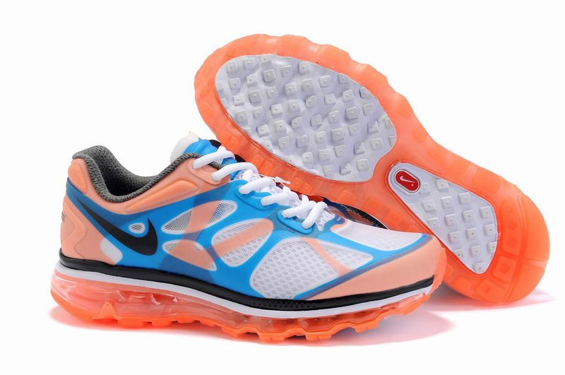 Nike Air Max 2012 White Blue Orange Black Shoes