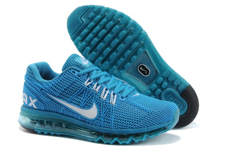 Nike Air Max 2013 All Blue Shoes - Click Image to Close