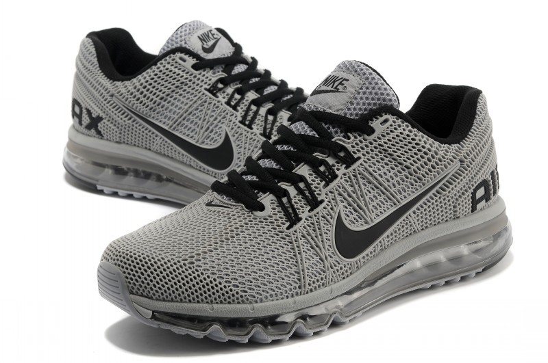 Nike Air Max 2013 All Grey Black Shoes - Click Image to Close