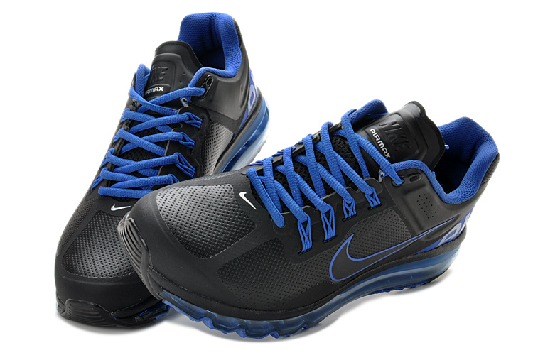Nike Air Max 2013 Leather Black Blue Shoes