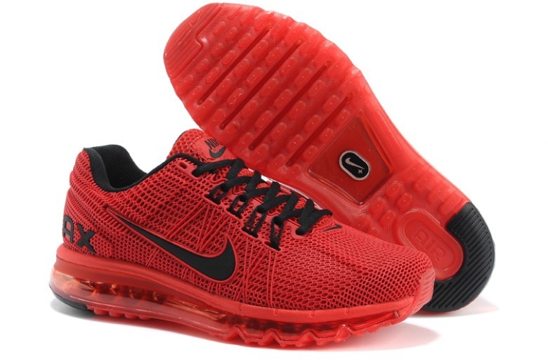 Nike Air Max 2013 Red Black Logo Shoes