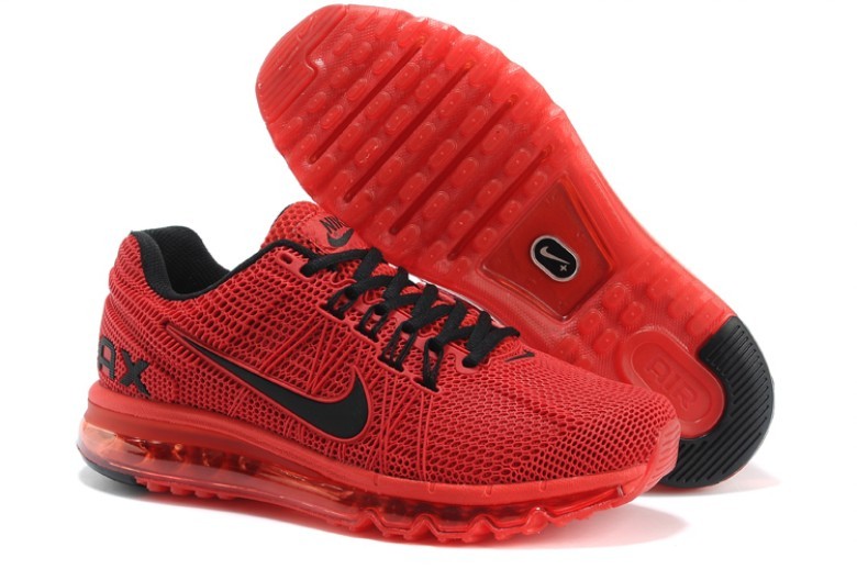 Nike Air Max 2013 Red Black Logo Shoes - Click Image to Close