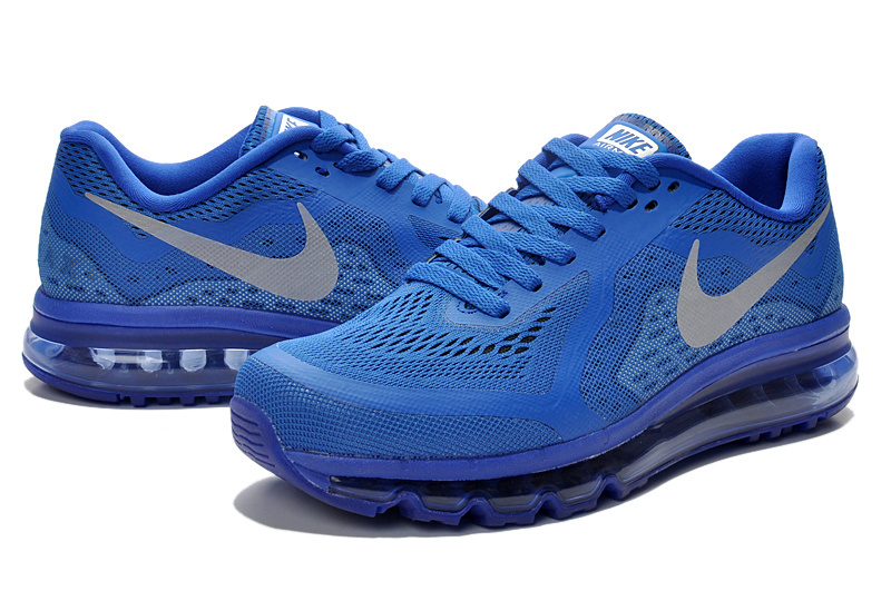 Nike Air Max 2014 All Blue Grey Swoosh Shoes