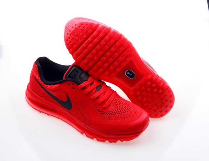 Nike Air Max 2014 All Red Black Swoosh Shoes