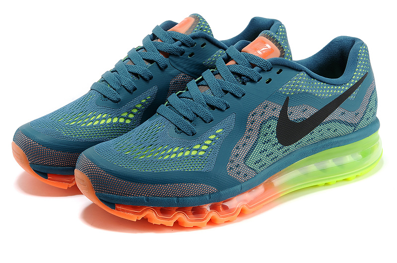 Nike Air Max 2014 Army Blue Orange Green Black Shoes