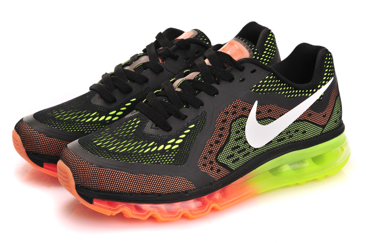 Nike Air Max 2014 Black Orange Green White Shoes - Click Image to Close