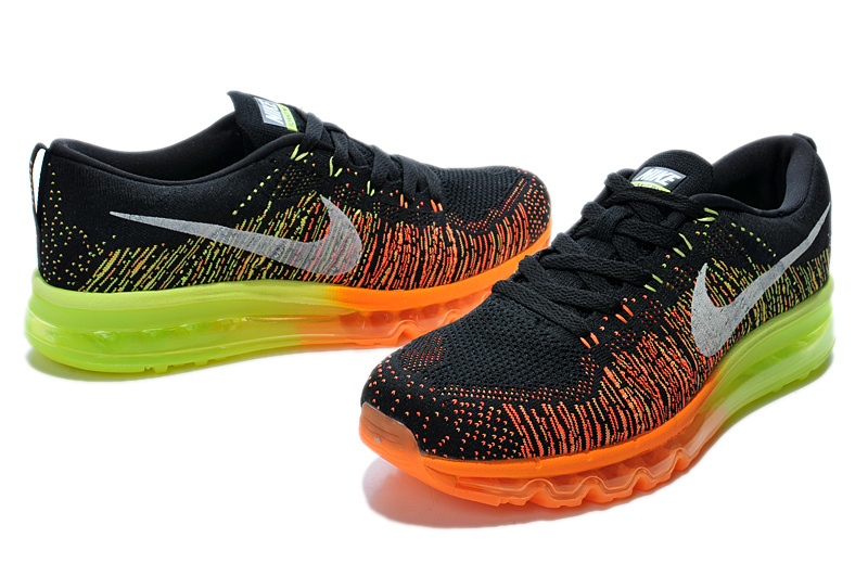 Nike Air Max 2014 Flyknit Black Orange Yellow - Click Image to Close