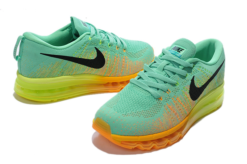 Nike Air Max 2014 Flyknit Green Yellow - Click Image to Close