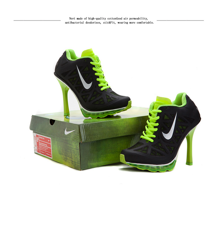 Nike Air Max 2014 High Heels Black Fluorscent Green - Click Image to Close