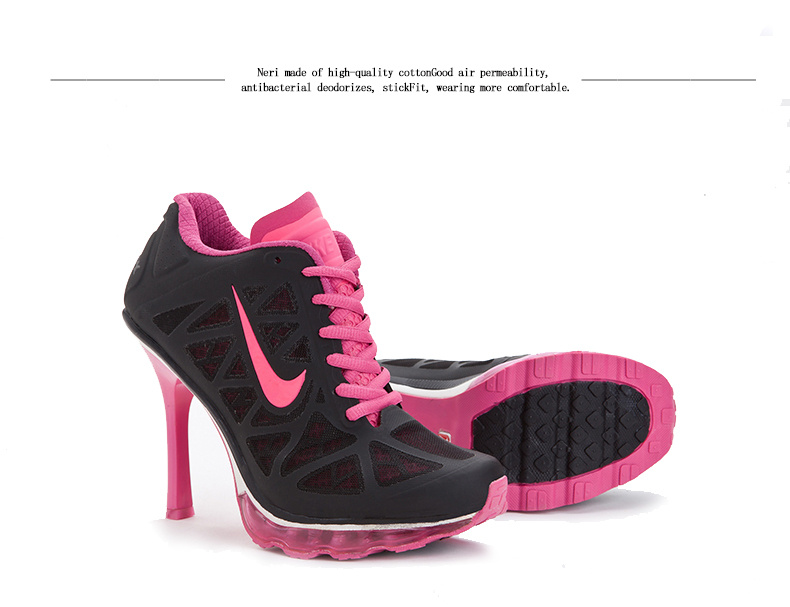 Nike Air Max 2014 High Heels Black Pink - Click Image to Close