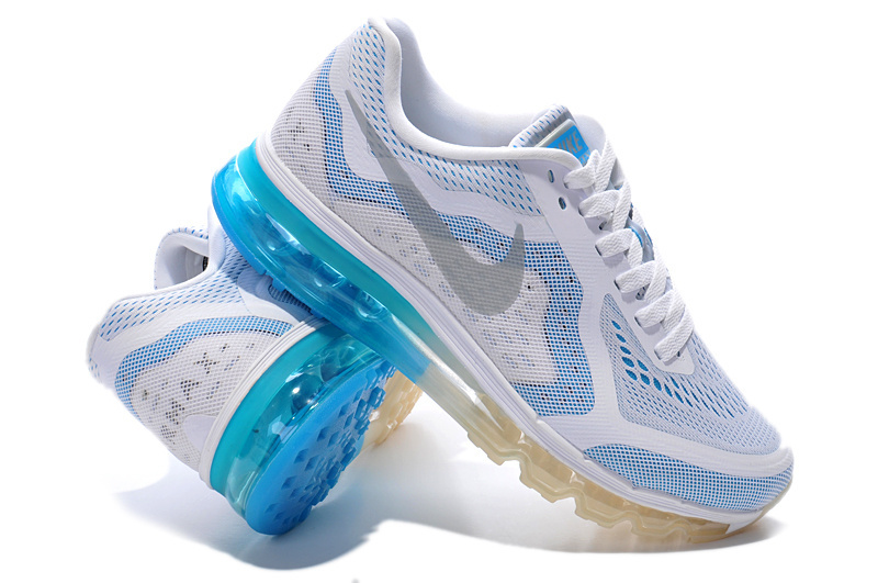 Nike Air Max 2014 White Bbay Blue Shoes - Click Image to Close