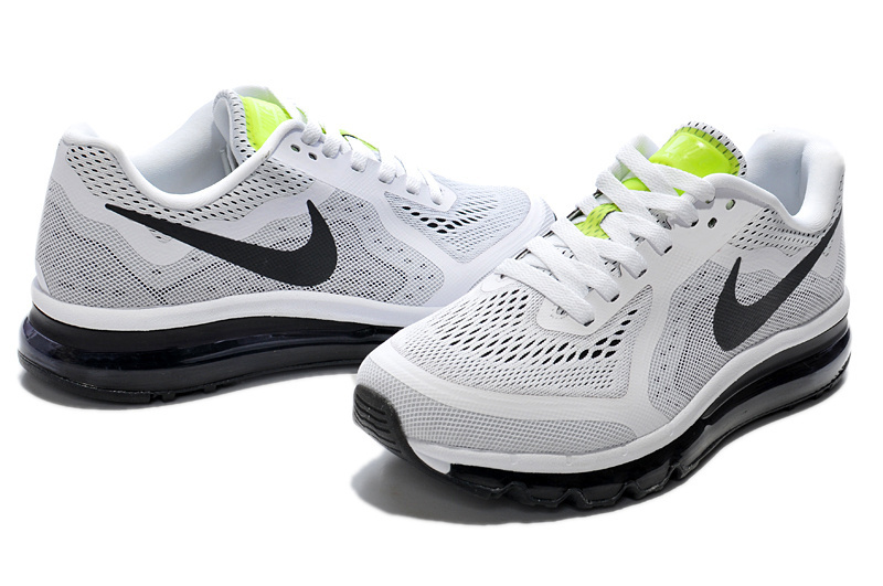 Nike Air Max 2014 White Black Green Shoes - Click Image to Close