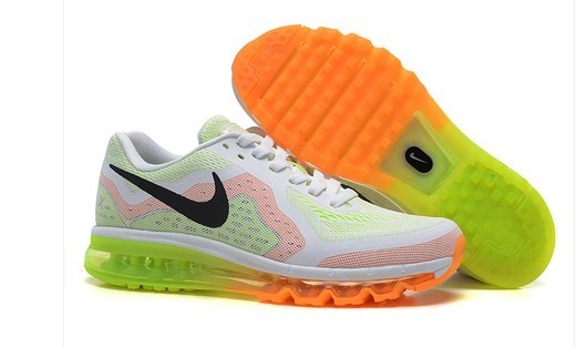 Nike Air Max 2014 White Orange Fluorscent Green Black Shoes