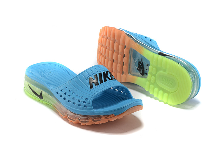 Nike Air Max 2015 Hydro Blue Orange Green Slipper - Click Image to Close