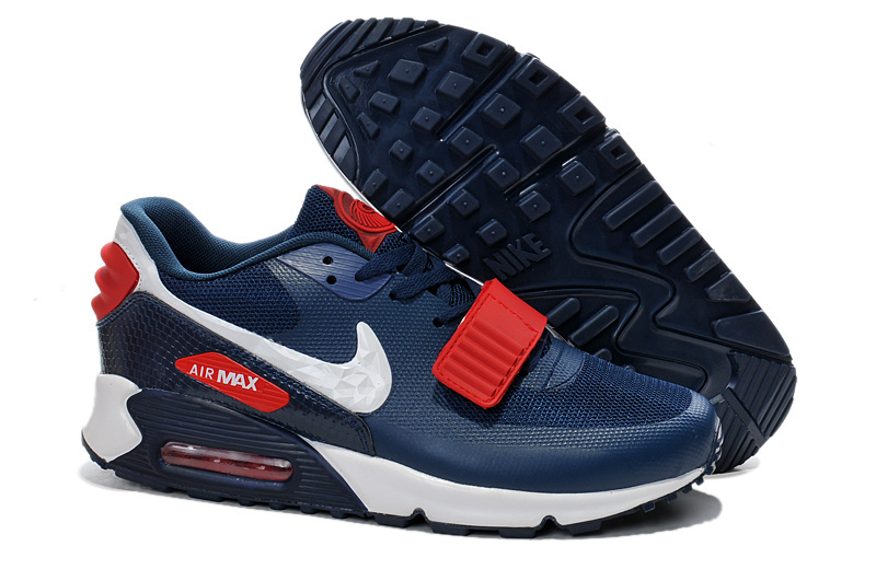 New Nike Air Max 90 Yeezy Blue Red White - Click Image to Close