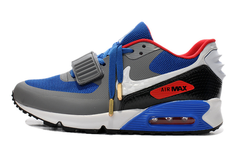 New Nike Air Max 90 Yeezy Grey Blue Red - Click Image to Close