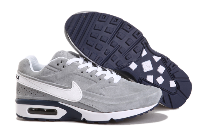 New Nike Air Max BW Suede Grey White - Click Image to Close