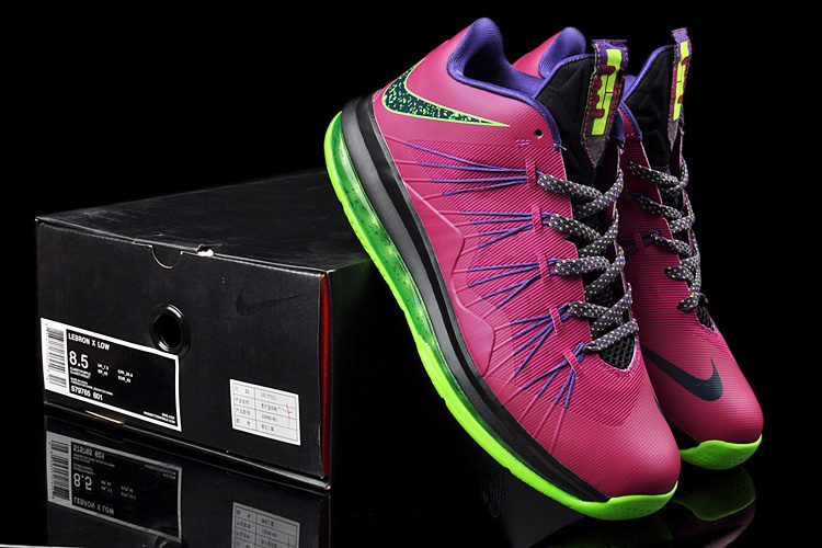 Nike Lebron James 10 Shoes Low Low Purple Black Green Shoes