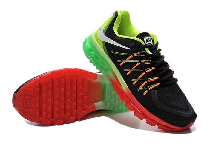 Nike Air Mx 2015 Black Fluorscent Green Red Shoes - Click Image to Close