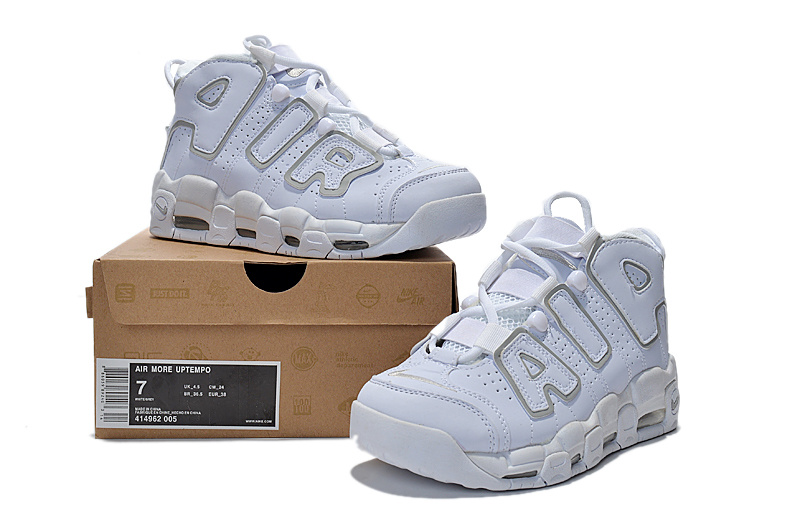 Nike Air Pippen All White Grey Shoes For Women - Click Image to Close