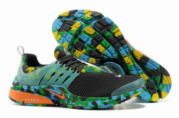 Nike Air Presto 1 Camo Black Green Orange Shoes - Click Image to Close