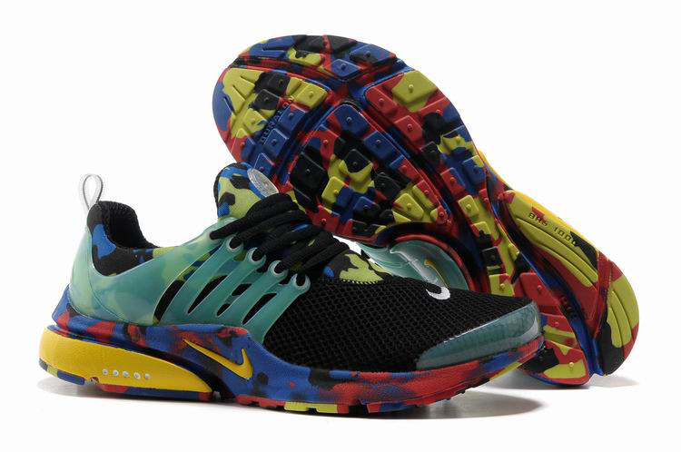 Nike Air Presto 1 Camo Black Green Yellow Shoes - Click Image to Close