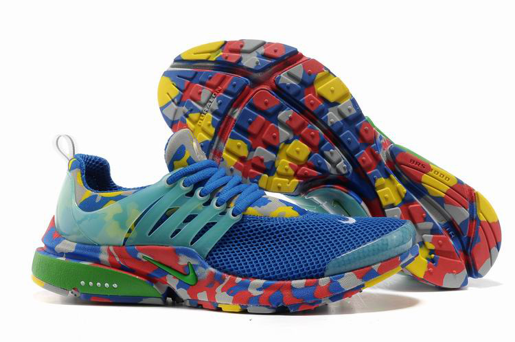 Nike Air Presto 1 Camo Blue Red Green Shoes - Click Image to Close