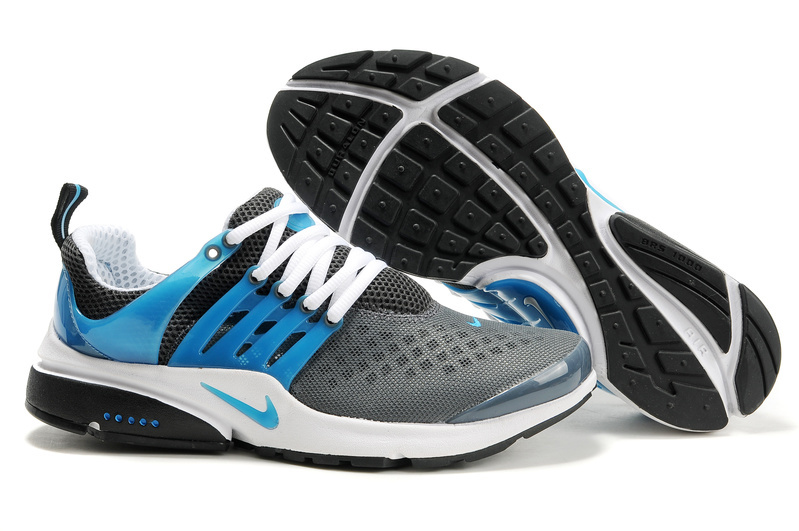 Nike Air Presto 2 Carve Dark Grey Blue White Shoes With Big Holes - Click Image to Close