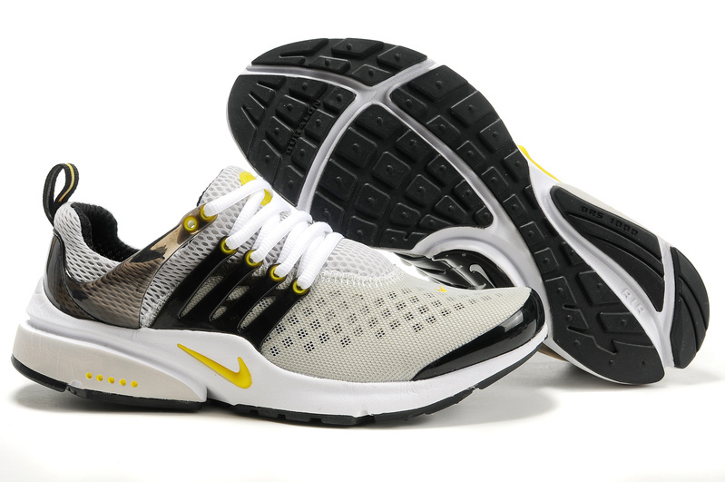 Nike Air Presto 2 Carve Grey Black Yellow White Shoes With Big Holes - Click Image to Close