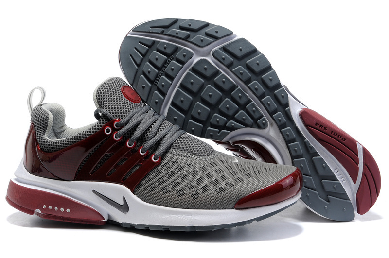 Nike Air Presto 2 Carve Grey Wine Red White Shoes With Big Holes