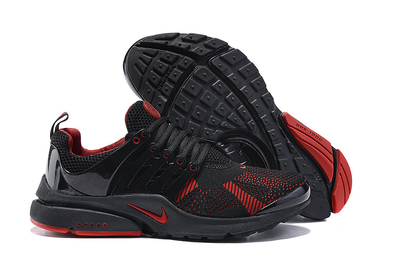 Nike Air Presto Knit Black Red Running Shoes - Click Image to Close