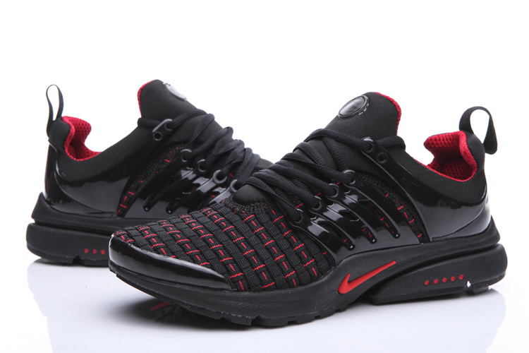 Nike Air Presto Knit Black Red Shoes - Click Image to Close