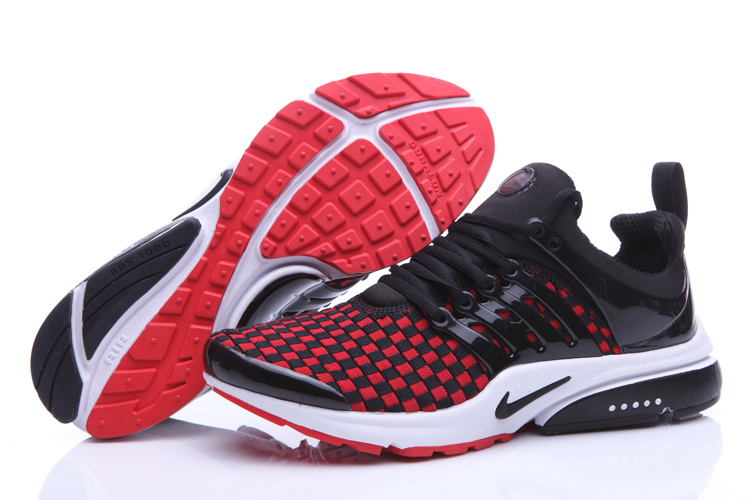 Nike Air Presto Knit Black Red White Shoes - Click Image to Close