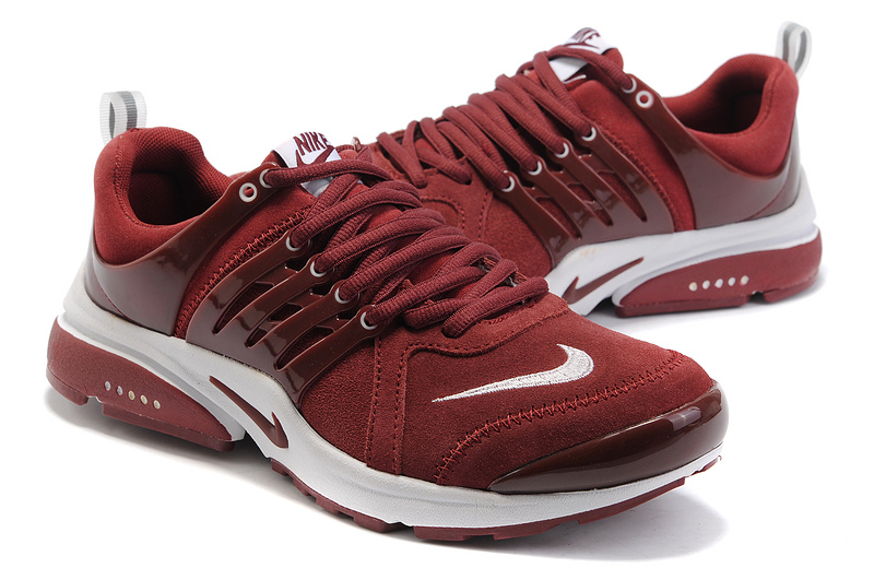 Nike Air Presto Suede Wine Red White Lover Shoes - Click Image to Close