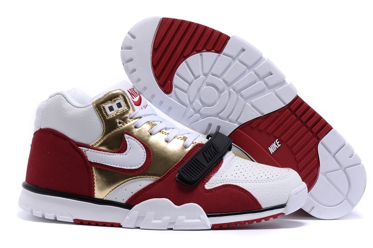 Nike Air Trainer 1 Built in Sole White Black Red Gold Shoes - Click Image to Close