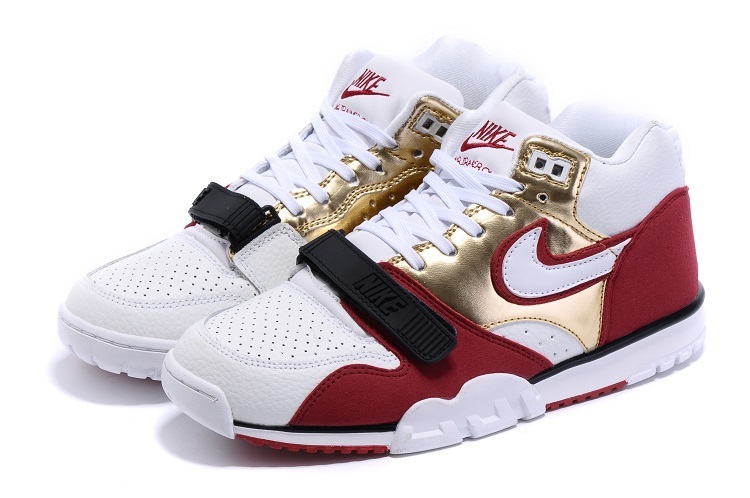 Nike Air Trainer 1 Built in Sole White Black Red Gold Shoes - Click Image to Close