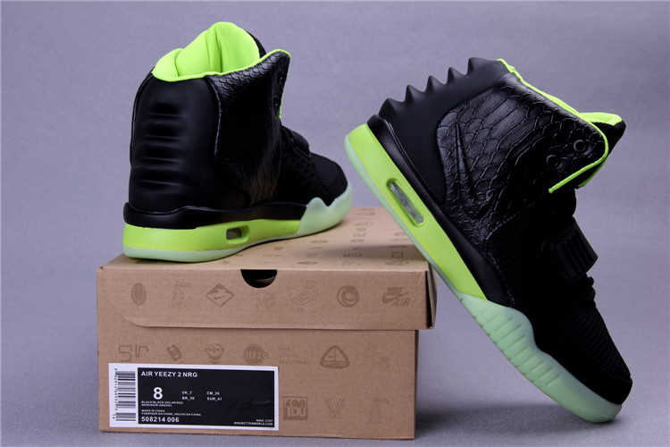 Nike Air Yeezy 2 Black Green Shoes