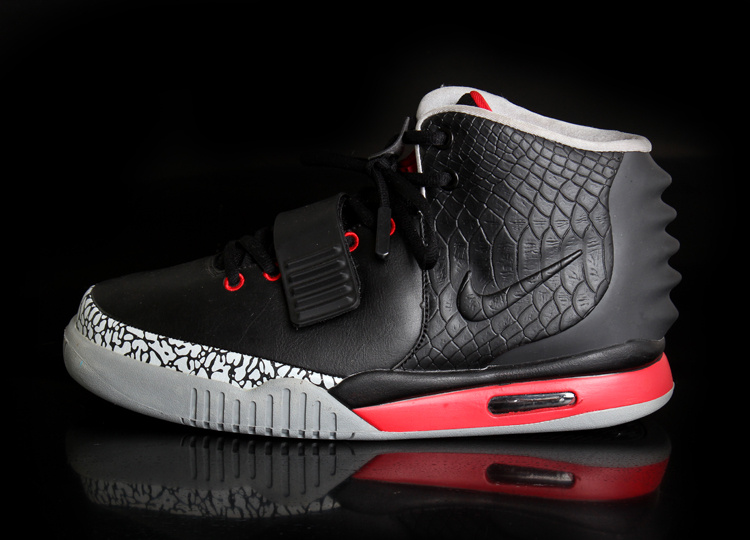 Nike Air Yeezy 2 Black Grey Cement Shoes