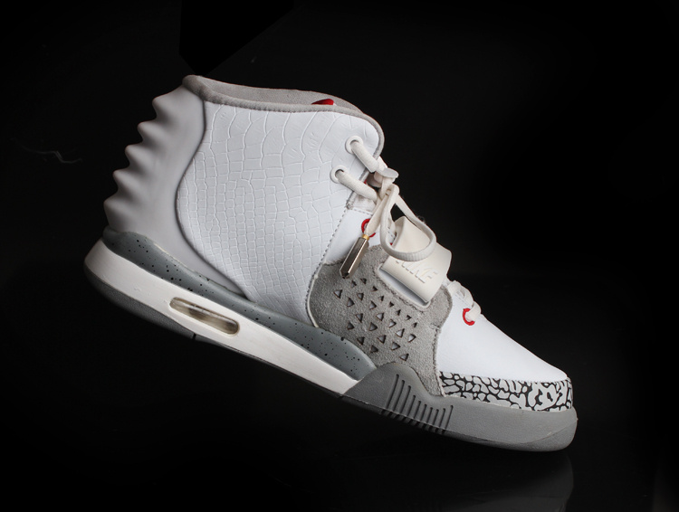 Nike Air Yeezy 2 White Grey Cement Shoes