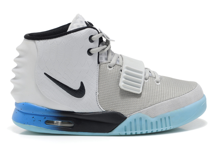 Nike Air Yeezy 2 White Light Blue Shoes - Click Image to Close