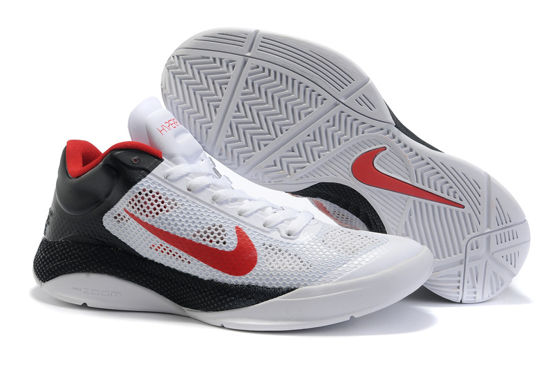 Nike Air Zoom Hyperfuse 2011 Low White Black Red Shoes - Click Image to Close