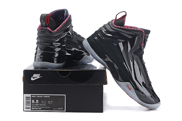 Nike Chuck Posite Black Grey Red Basketball Shoes - Click Image to Close